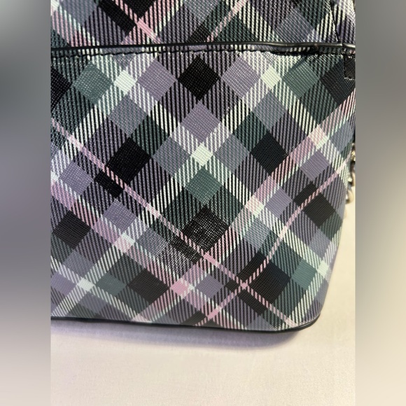 Steve Madden Maggie Plaid print Dome Crossbody Purse Bag green black purple - Picture 6 of 10